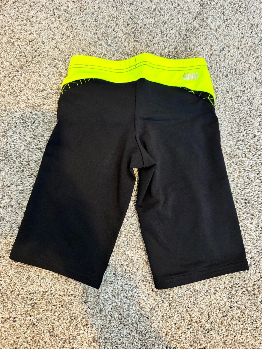 Kids Black and Yellow Swim Shorts